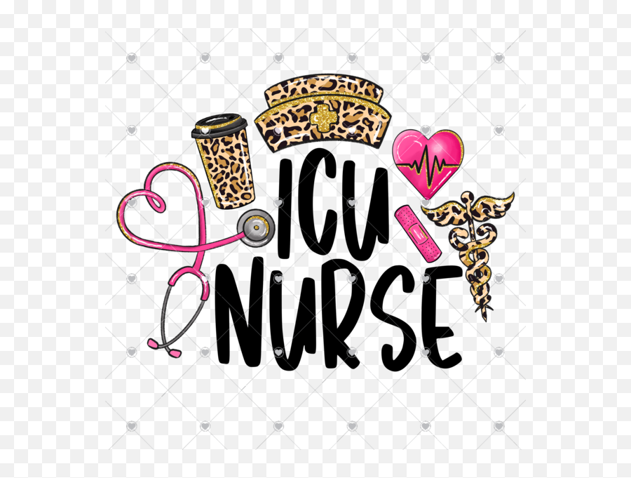 Icu Nurse Leopard Ready To Press Sublimation Transfer Emoji,Girl Power Clipart