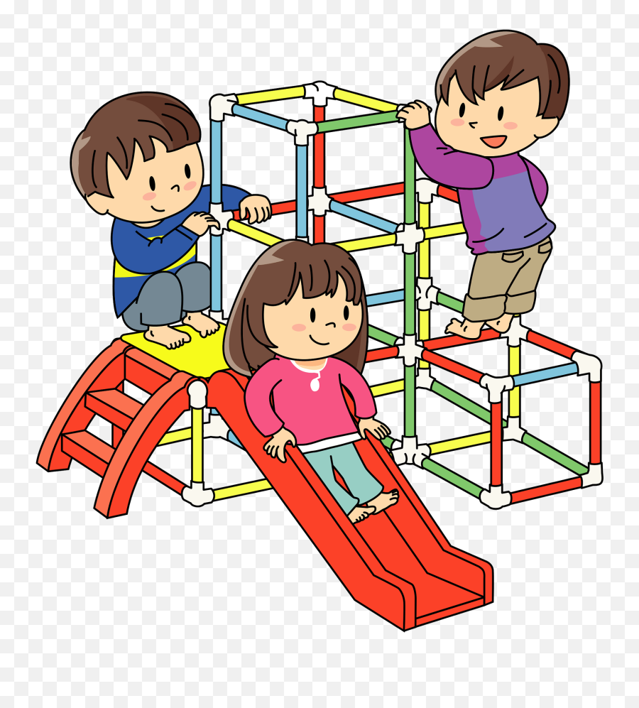 Children Are Playing On The Jungle Gym Clipart Free - Outdoor Playing Children Clipart Emoji,Gym Clipart
