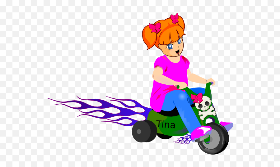 Little Girl On Bike Clip Art At Clkercom - Vector Clip Art Emoji,Tricycles Clipart