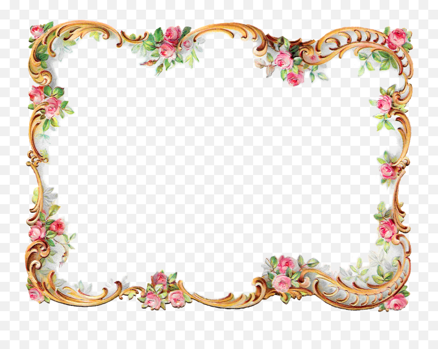 Antique Frame Border Png - Flower Frame Border 1600x1198 Emoji,Antique Frame Png