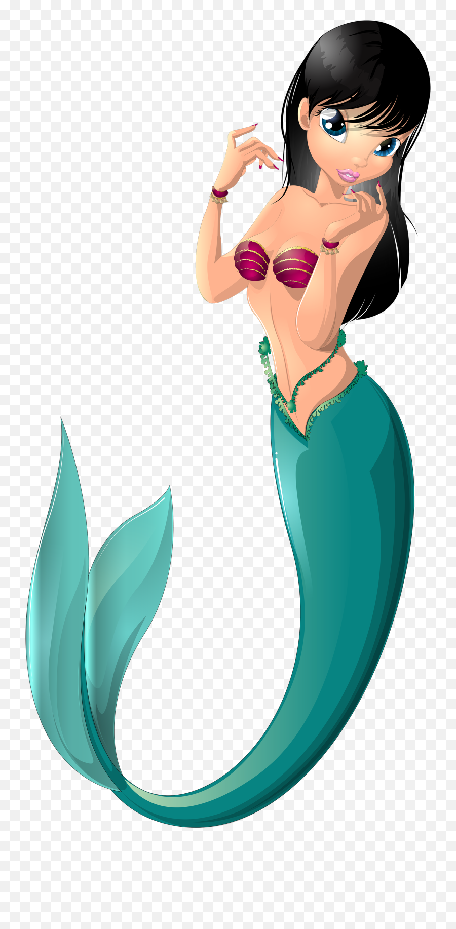 Cartoon Mermaid Clipart Free Clip Art - Png Clipart Transparent Transparent Background Mermaid Png Emoji,Mermaid Clipart