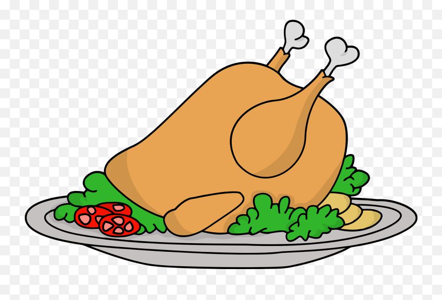 Cooked Turkey - Chicken Food Cartoon Png Emoji,Thanksgiving Dinner Clipart