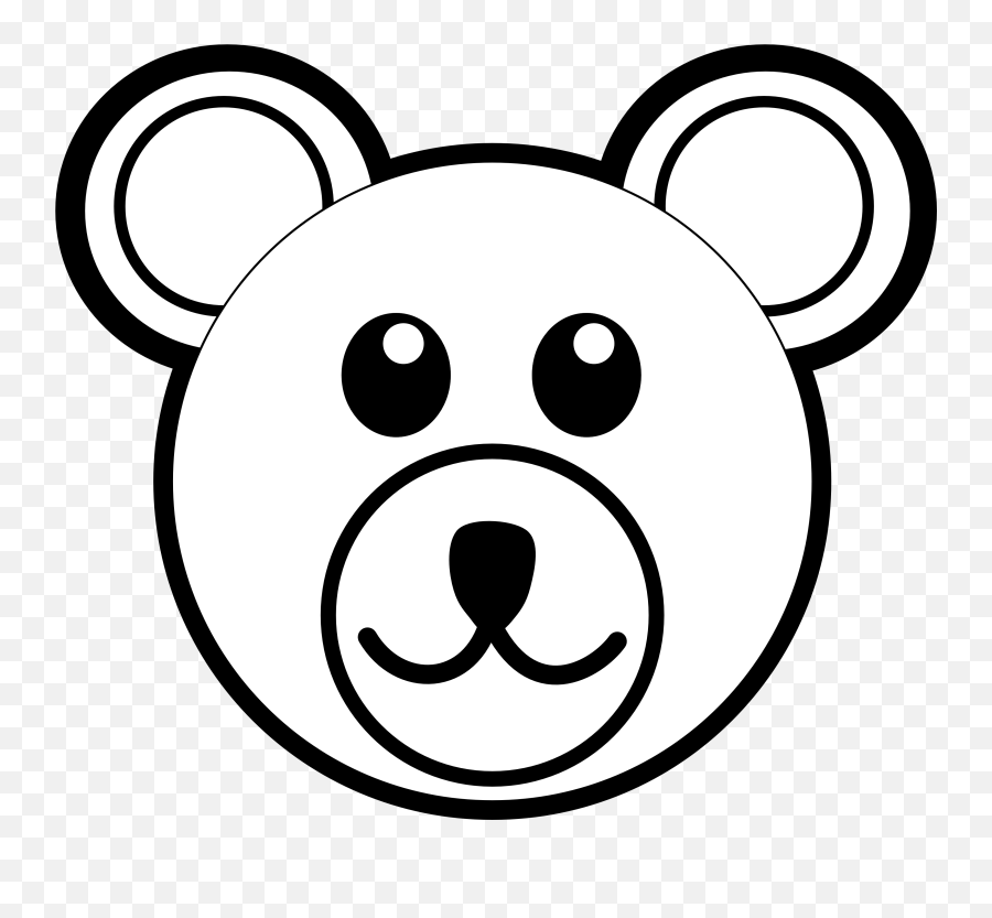 Black Bear Clipart - Bear Face Clipart Black And White Emoji,Teddy Bear Clipart