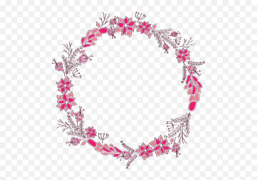 Flower Circle Frame Png Transparent Png - Transparent Transparent Background Flower Circle Png Emoji,Pink Circle Png