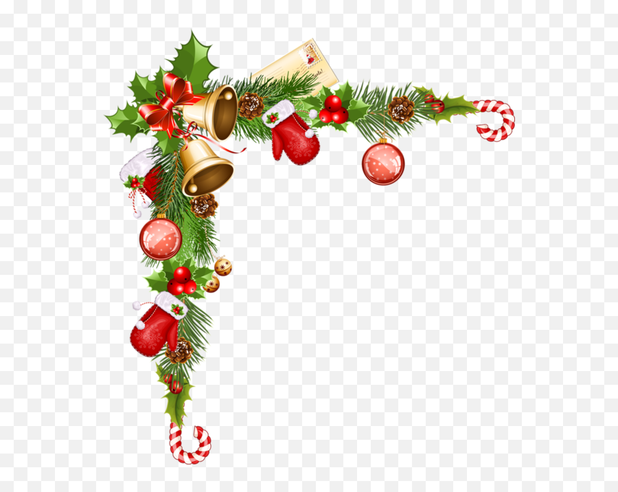 Christmasdecorations Sticker - Corner Christmas Garland Clipart Emoji,Feliz Navidad Clipart