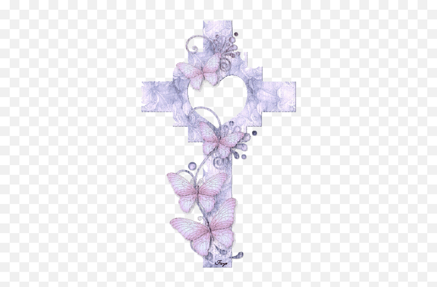Glitter Gif Picgifs Religion 3259085 - Cross With Butterfly Emoji,Transparent Glitter Gif