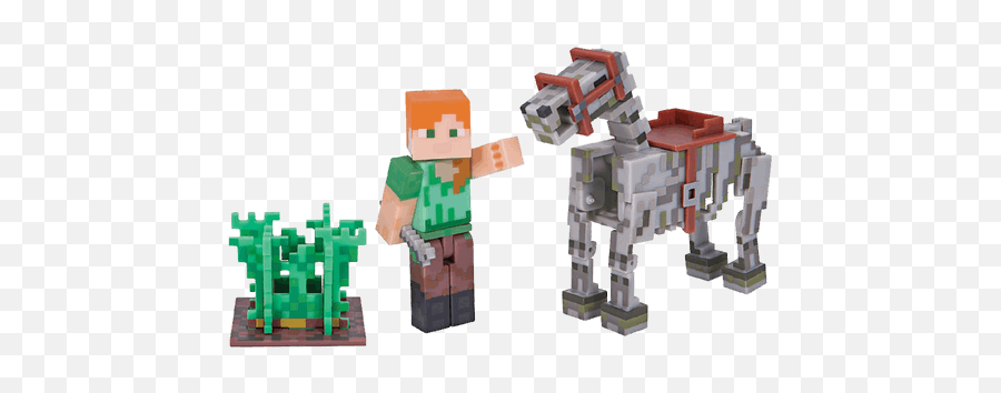 Download Minecraft Alex With Skeleton Horse - Full Size Png Minecraft Skeleton Horse Figure Emoji,Minecraft Skeleton Png
