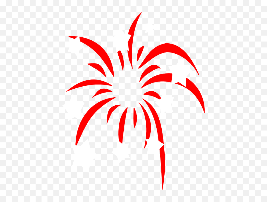 Red Fireworks With White Stars Clip Art At Clkercom - Red Stars Fire Works Emoji,White Star Png