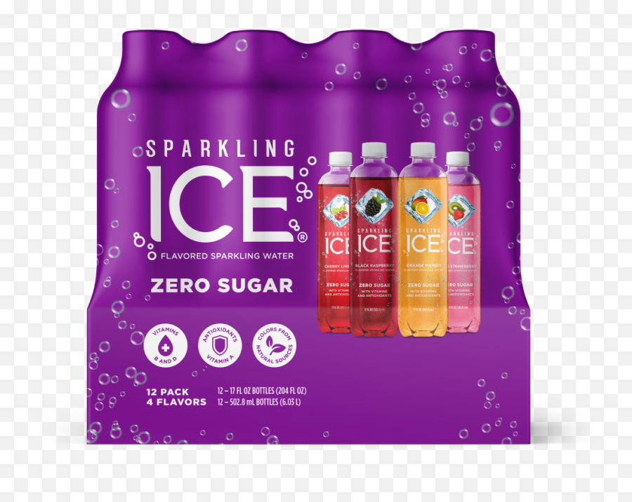 Sparkling Ice Purple Variety 12 - Pack Zero Sugar Flavor Emoji,Purple Sparkles Png