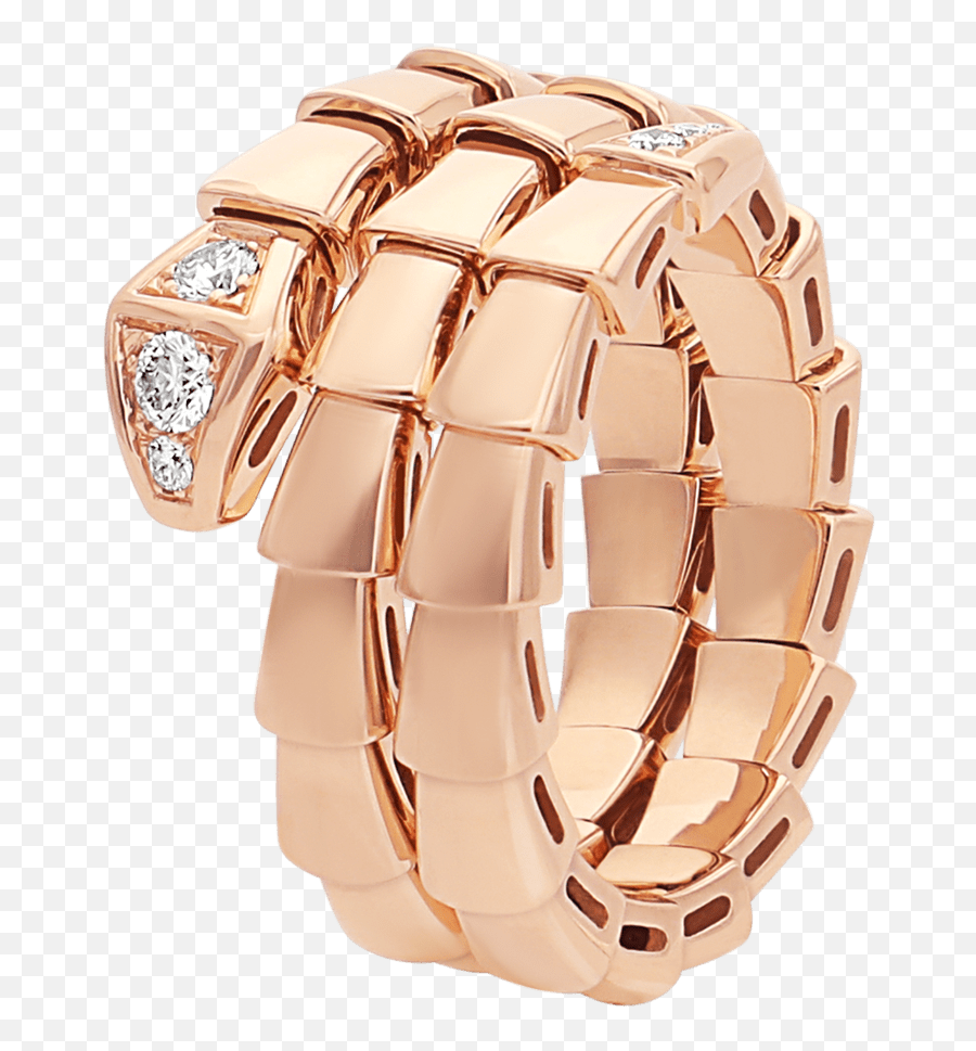 Serpenti Viper Rose Gold Ring 357866 - Bvlgari Snake Ring Emoji,Gold Ring Png