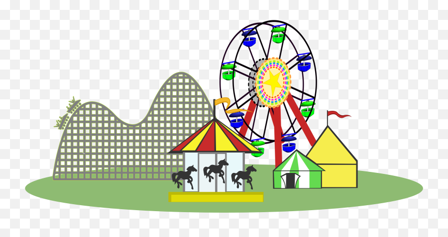 Carneval Clipart Roller Coaster - Transparent Amusement Park Clipart Emoji,Roller Coaster Clipart