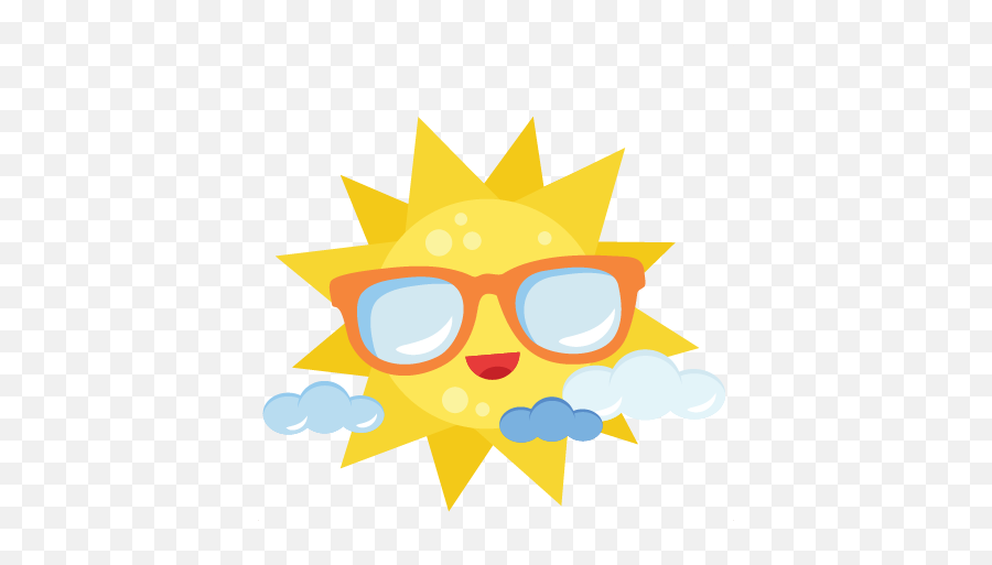 Sun With Sunglasses Free Svg Cut File Free Cut Files - Nepal Emoji,Sunglasses Clipart Black And White