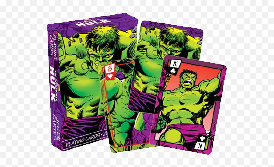 Marvel Playing Cards - The Incredible Hulk Styled Poker Deck Emoji,Hulk Comic Png