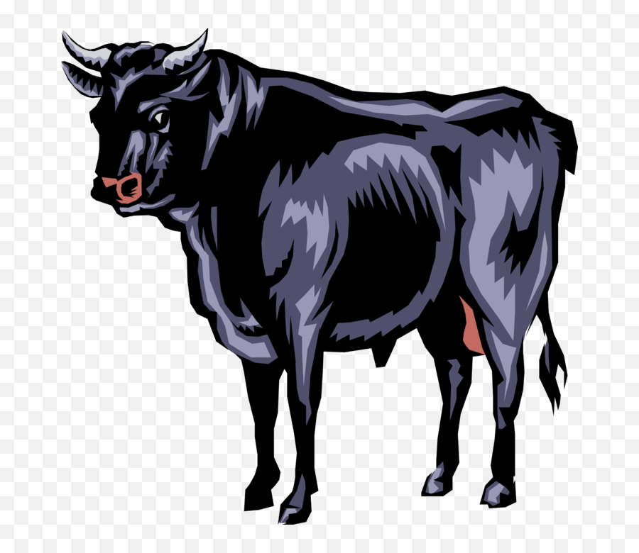 Bull Royalty Free Vector Clip Art Illustration - Anim0194 Black Bull Clipart Emoji,Bull Clipart