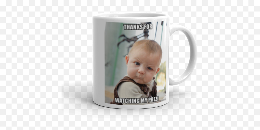 Thanks For Watching My Prezi - Skeptical Baby Make A Meme Magic Mug Emoji,Thanks For Watching Png