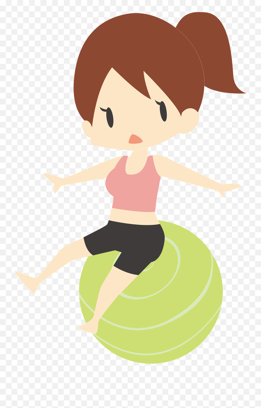 Girl Is Using An Exercise Ball Clipart Free Download - Free Clip Art Exercise Ball Emoji,Working Out Clipart