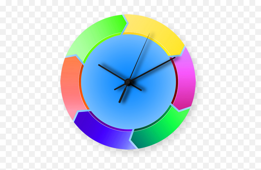 Colorful Circles Printed Wall Clock - Wall Clock Clipart Solid Emoji,Clock Clipart