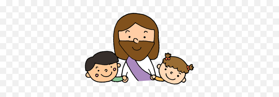 Image Jesus With Two Kids Christartcom Emoji,Cartoon Kids Png