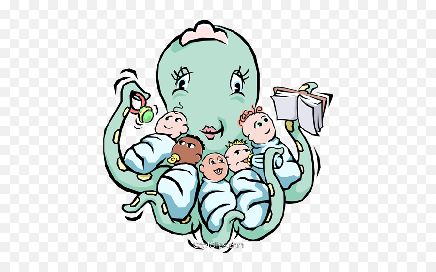Octopus Nurse Royalty Free Vector Clip Art Illustration Emoji,Octopus Clipart Free