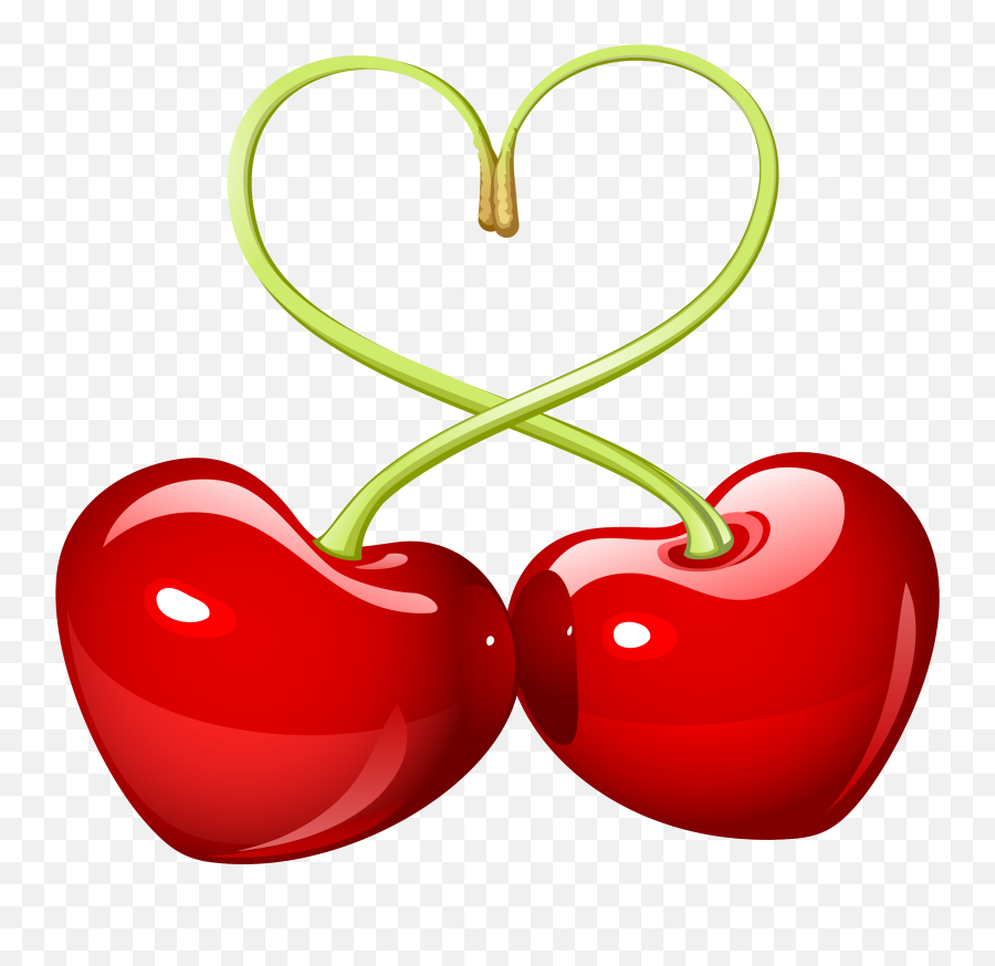 Free Heart Cherries 1187972 Png With - Heart Cherry Emoji,Cherries Png