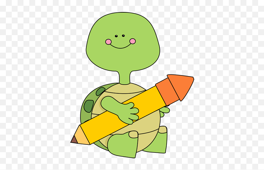 Turtle Holding A Pencil Clip Art - Turtle Holding A Pencil Turtle With Pencil Clipart Emoji,Pencil Clipart