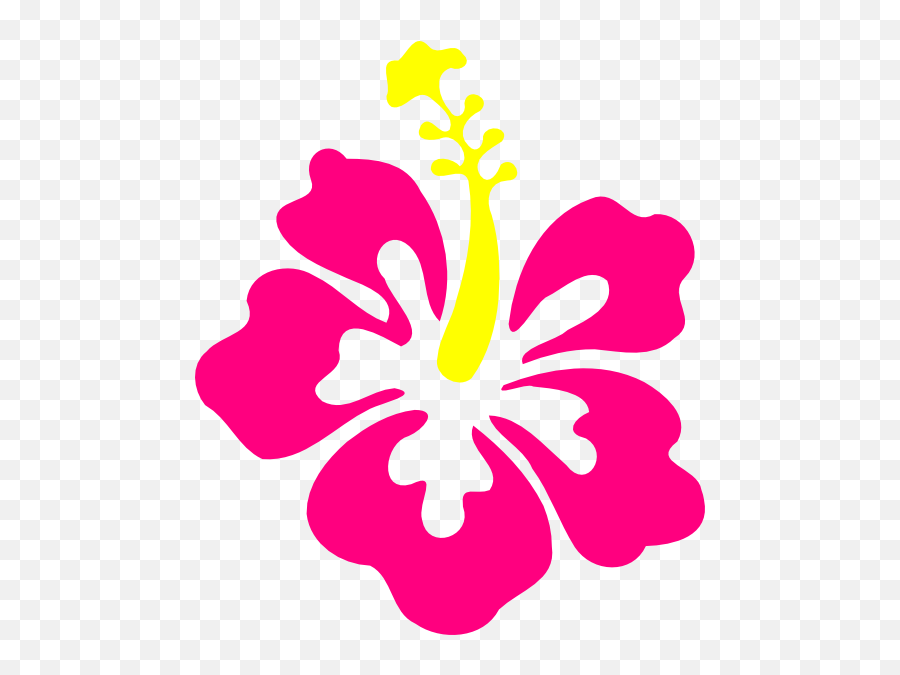 Happy Pink Hibiscus Clip Art At Vector Clip Art - Clipartingcom Hibiscus Flower Transparent Background Emoji,Hibiscus Clipart