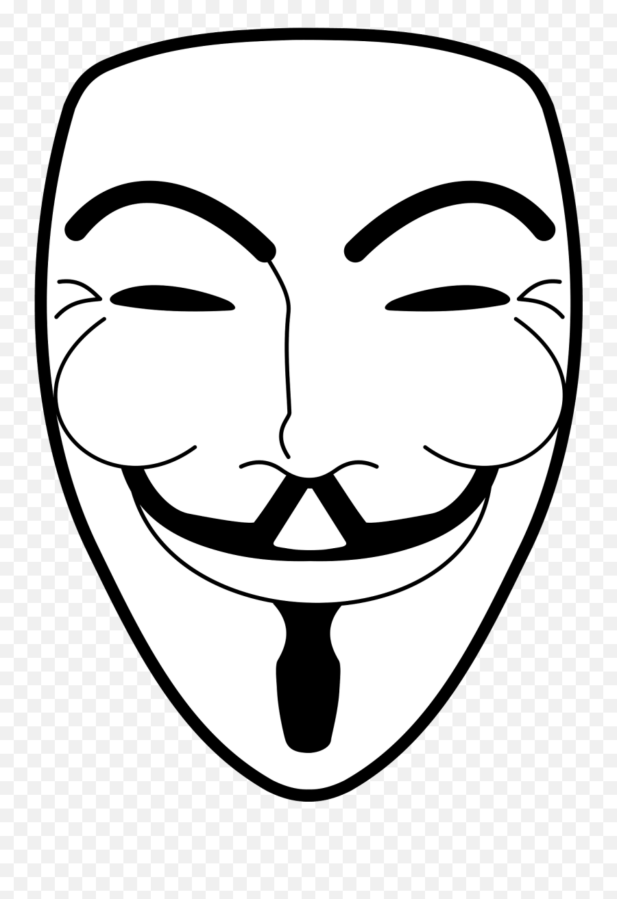 Guy Fawkes Mask - Black And White Clipart Free Download Emoji,Black Guy Png