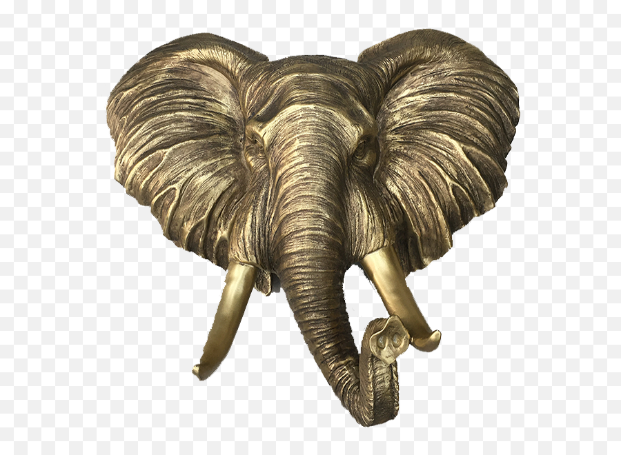 Aged Gold Elephant Head Emoji,Elephant Head Png