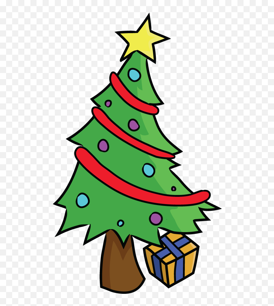Cartoon Xmas Tree Png Clipart - Cartoon Christmas Tree Png Emoji,Christmas Tree Png