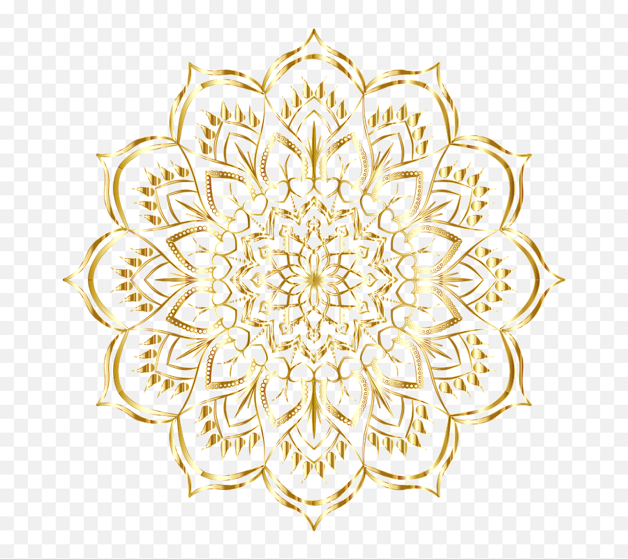 Mandala Gold Floral - Free Vector Graphic On Pixabay Emoji,Gold Flowers Png