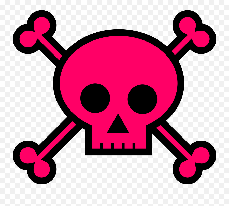 Poison Clipart Skull Bone Poison Skull - Girly Clip Art Emoji,Skull Clipart