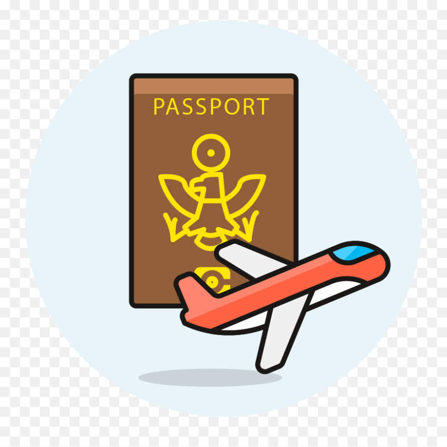 Passport Airplane Clipart Png - Airplane And Passport Clipart Emoji,Passport Clipart