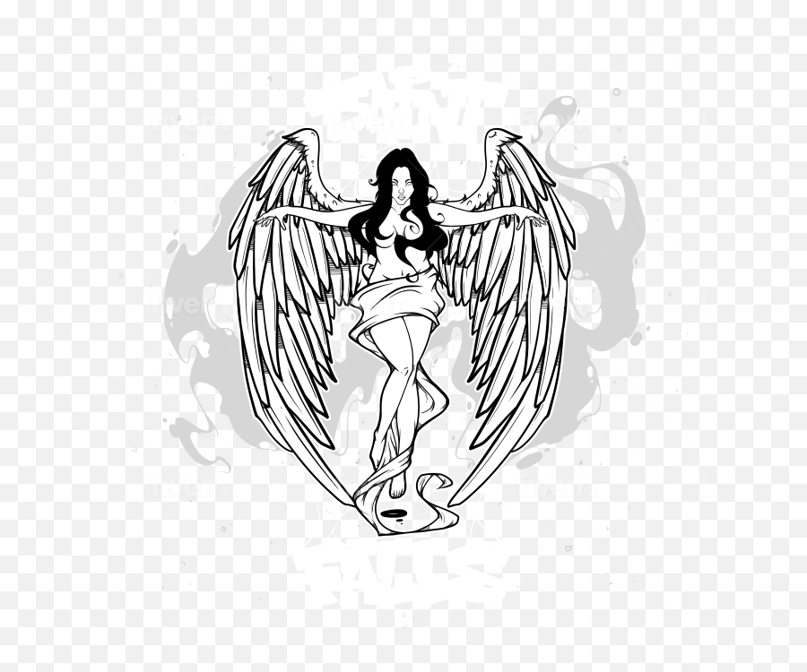 Logo Graffiti And Characters In Black - Angel Emoji,Graffiti Logo