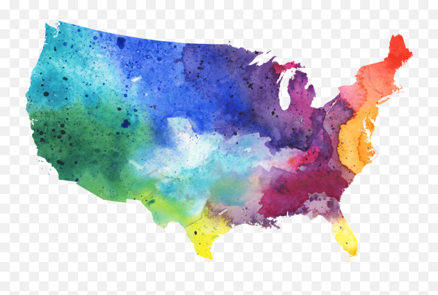 Download Map Of The Us - Water Color United States Map If Us States Had Natural Borders Emoji,United States Png