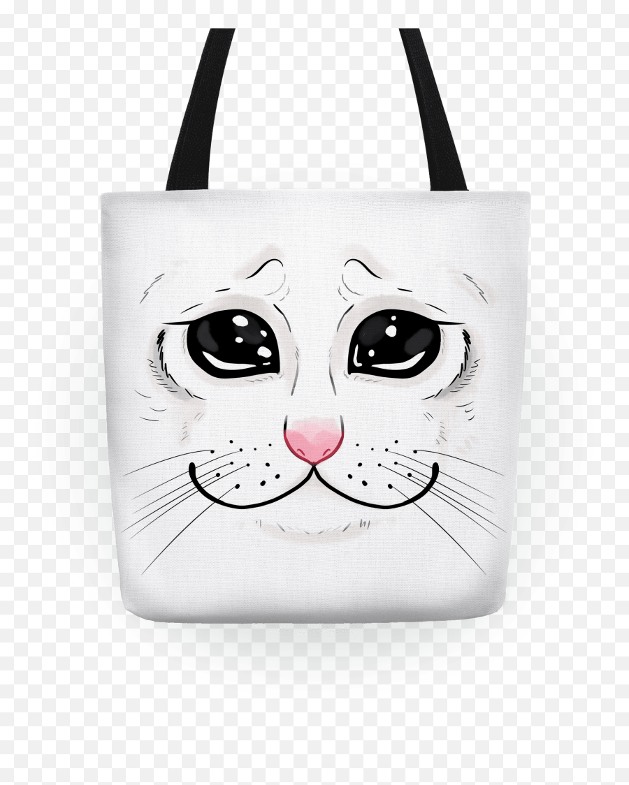 Crying Cat Face Totes - Tote Bag Emoji,Cat Face Png