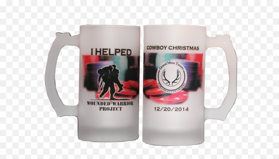 Download Frosted Glass Beer Mugs - Wounded Warrior Project Serveware Emoji,Wounded Warrior Project Logo