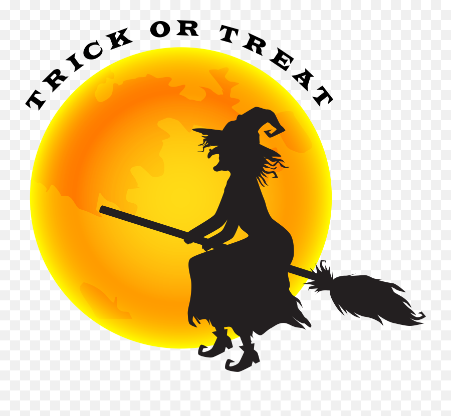 Sunset Clipart Halloween - Clipart Halloween Witch And Moon Emoji,Halloween Clipart