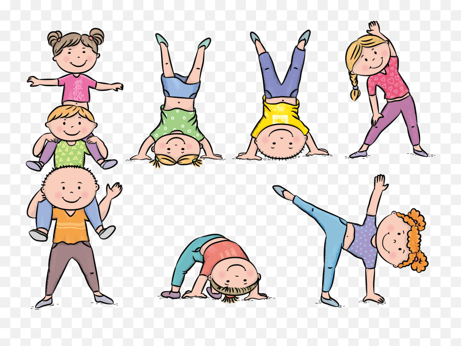Physical Exercise Stock Illustration - Kreslené Cviení Pro Dti Emoji,Exercising Clipart