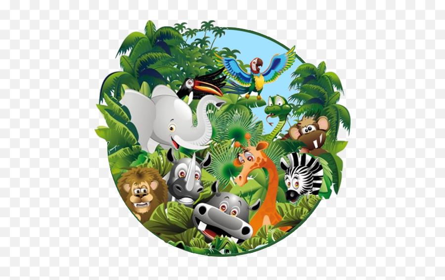 Cartoon Jungle Png Hd Images Stickers Vectors - Group Animals Clipart Png Emoji,Jungle Png