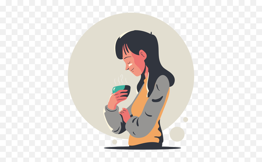 Woman Drinking Coffee Character - Mobile Phone Emoji,Drinking Png