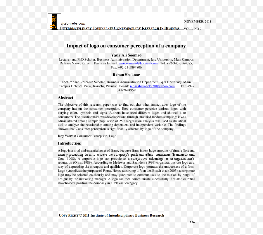 Pdf Impact Of Logo On Consumer Perception Of A Company Dr - Document Emoji,Hotmail Logo