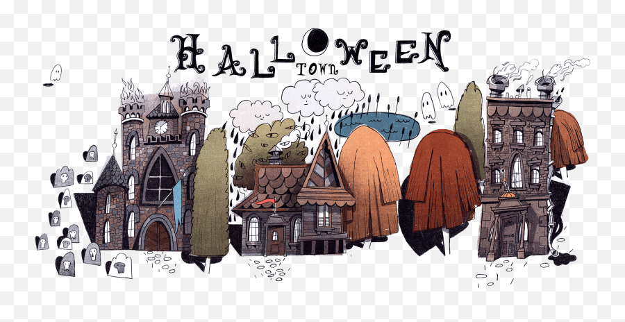 Halloween Town - Halloween Town Illustration Emoji,Town Png