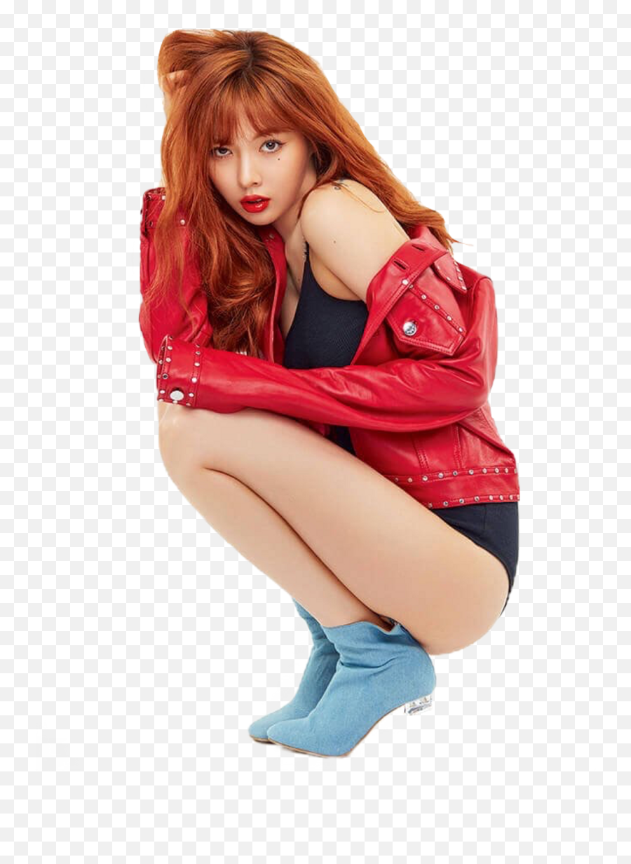 Download Hyuna Sticker - Kim Hyuna Photoshoot Red Hair Png Emoji,Hyuna Png