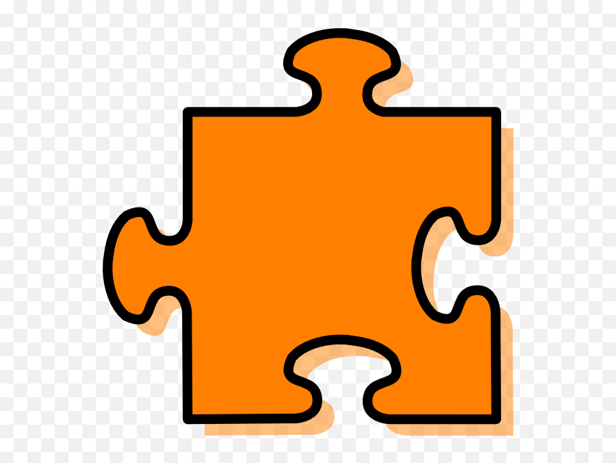 Orange Puzzle Piece Clip Art At Clkercom - Vector Clip Art Clip Art Orange Puzzle Piece Emoji,Puzzle Piece Clipart