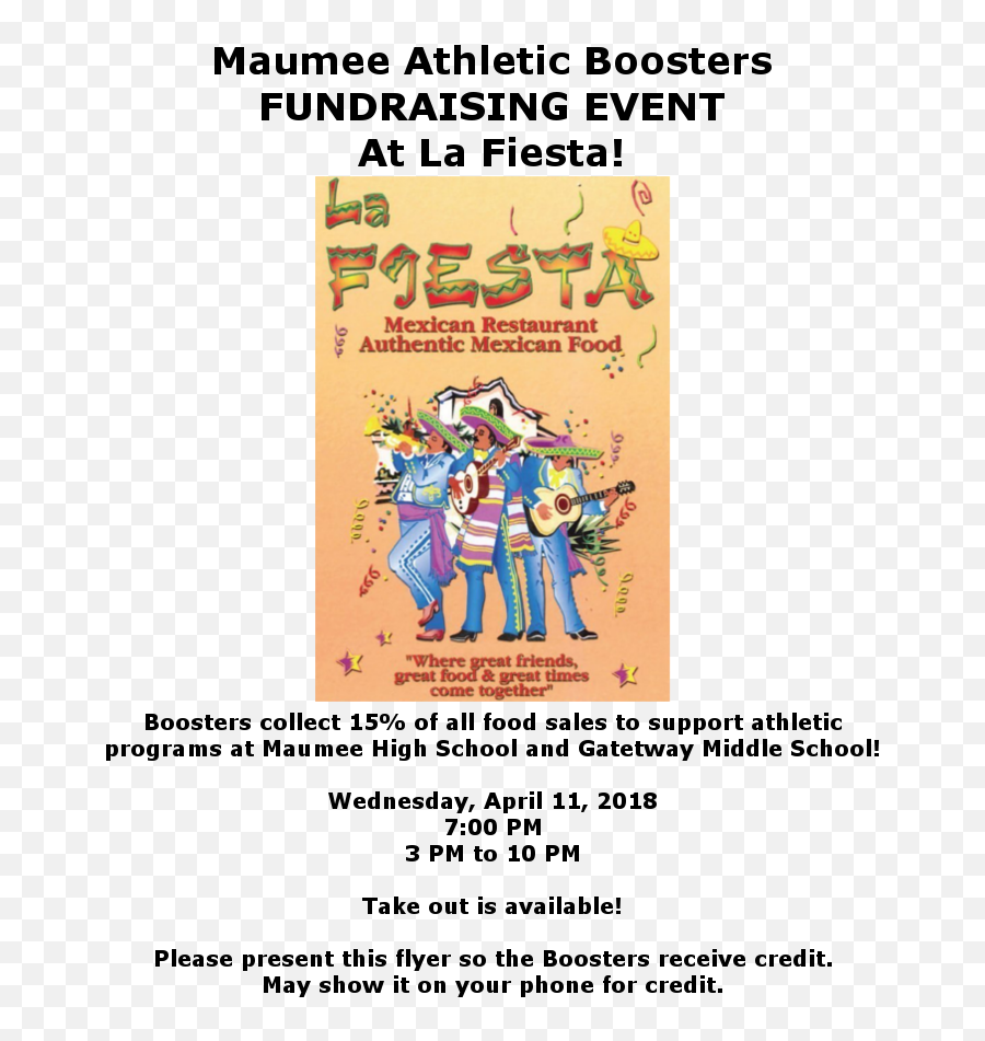 Restaurant Fundraisers - Maumeeathleticboosters Emoji,Fundraiser Png