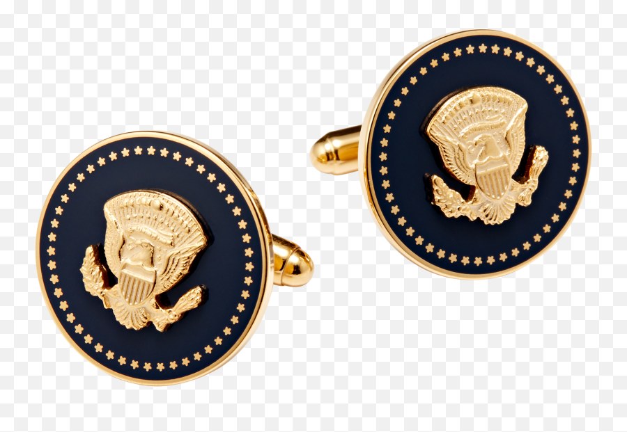Gold And Navy Truman Seal Cuff Links - Seal Of The President Of The United States Pin Emoji,Presidential Seal Png
