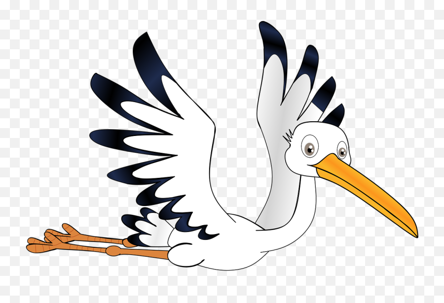 Stork Pregnant Sky Rattle - Cartoon Pelican Transparent Background Emoji,Pregnant Clipart