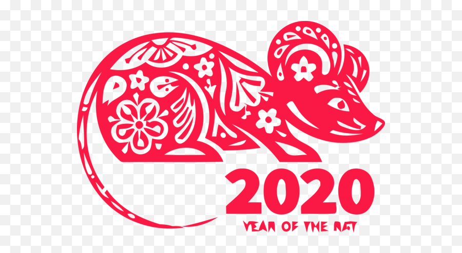 Download New Year Font Line Art Sticker For Happy 2020 - Lunar New Year 2020 Png Emoji,Celebration Png