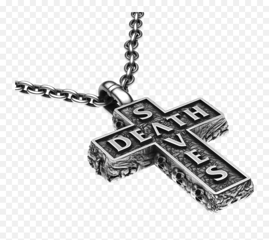 Death Cross Pendant Silver U2013 Death Saves - Christian Cross Emoji,Chain Necklace Png