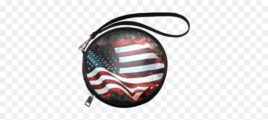 Download A Abstract Waving Usa Flag Round Makeup Bag - Bag Emoji,Waving American Flag Png